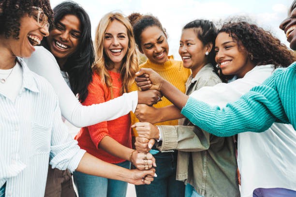 Women standing together in unity